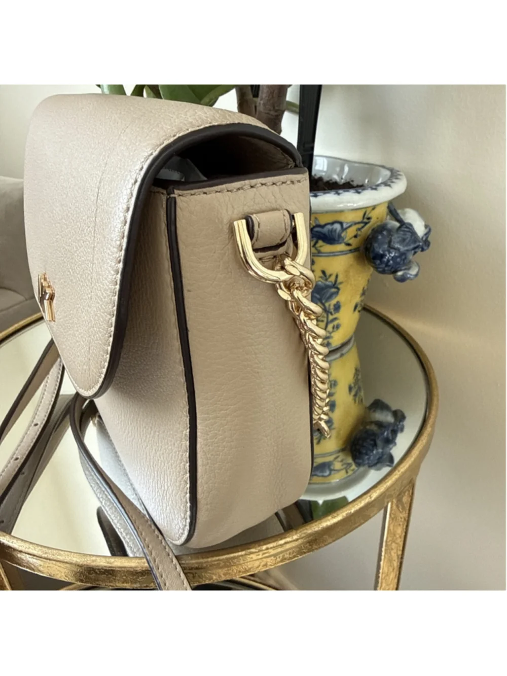 Michael Kors Pebble Leather Half Dome Crossbody Purse Bag